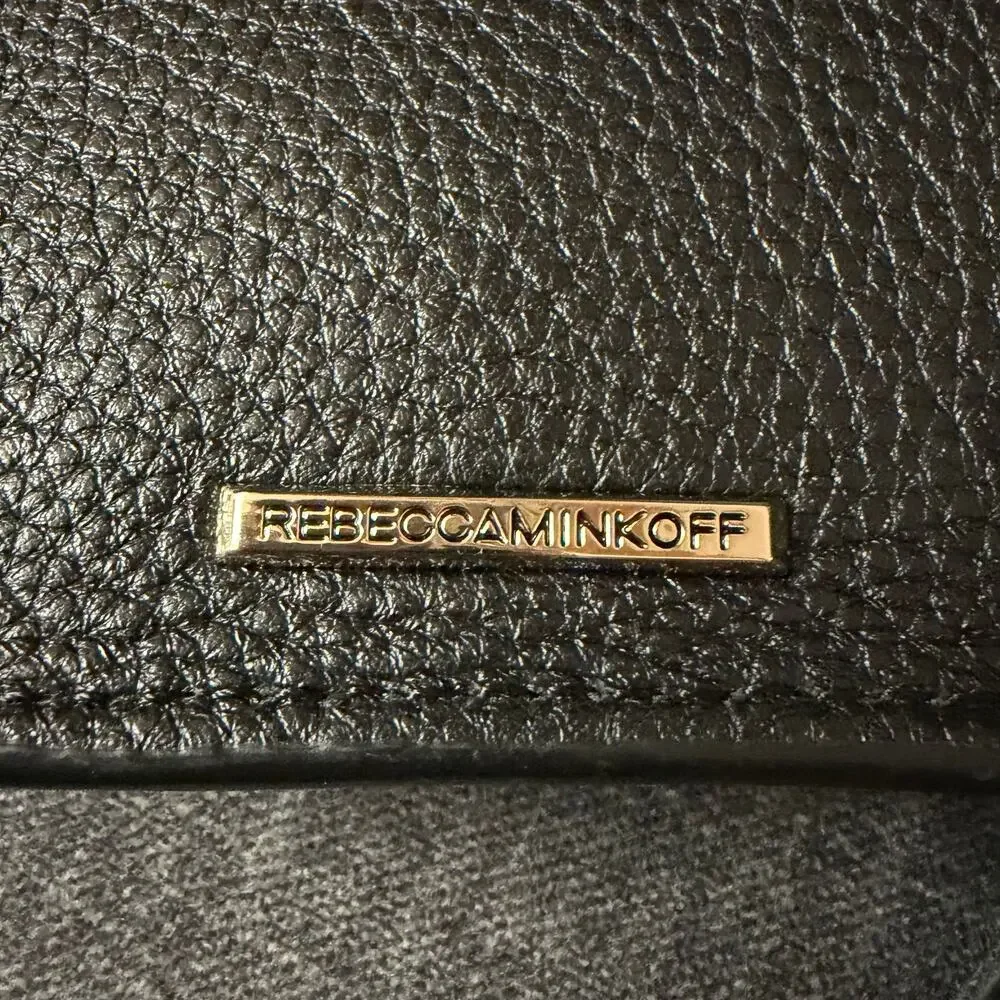 Rebecca Minkoff Isobel Black Pebbled Leather Phone Crossbody Bag